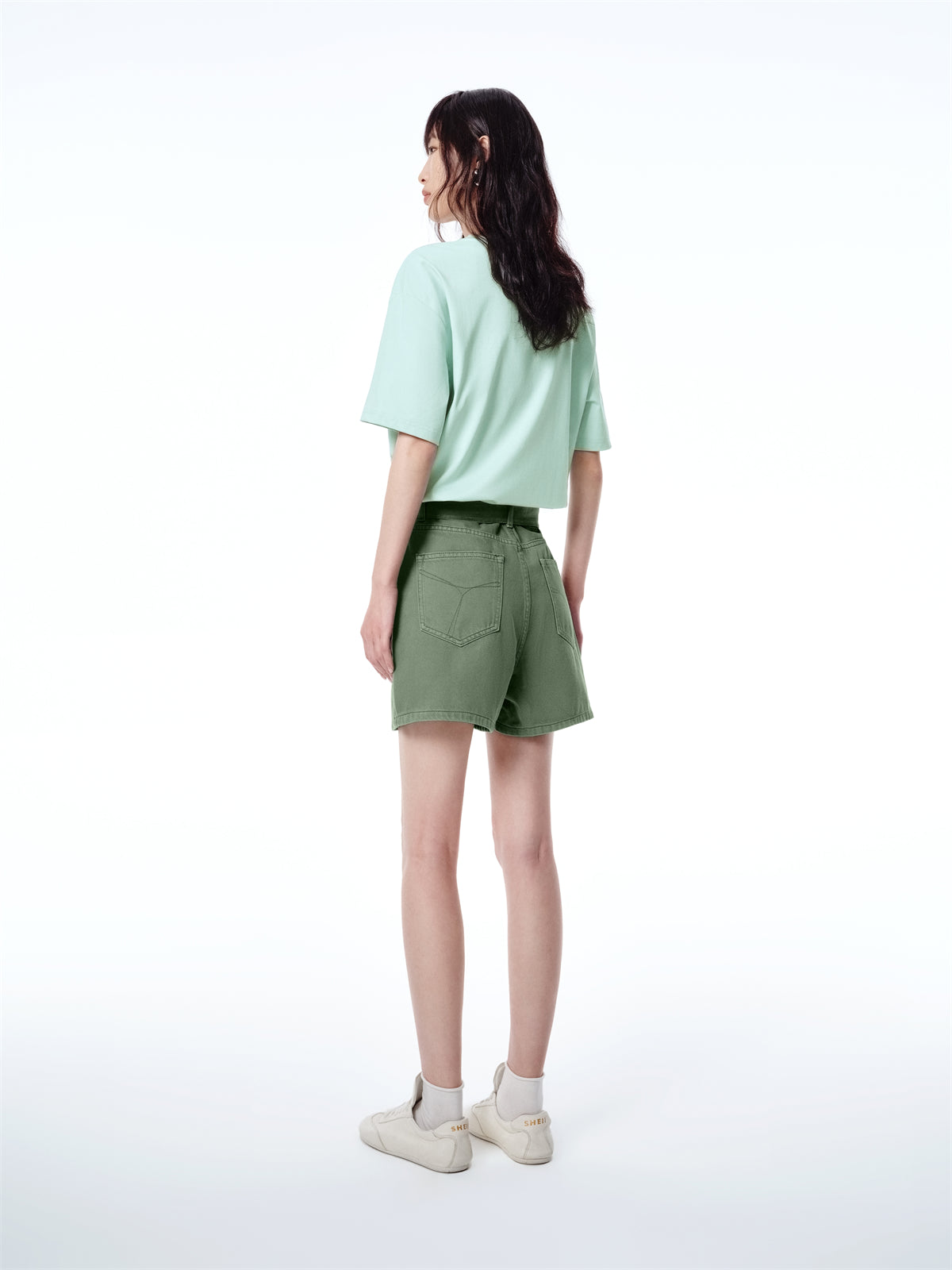 Women's High-Waisted Cotton Denim Shorts