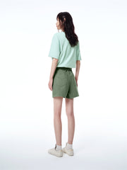 Women's High-Waisted Cotton Denim Shorts