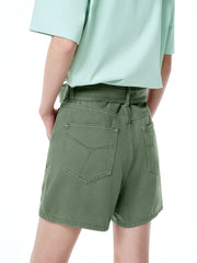 Women's High-Waisted Cotton Denim Shorts