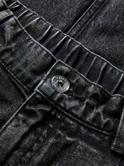 Women's A-Line Denim Skirt with Plaid Patchwork