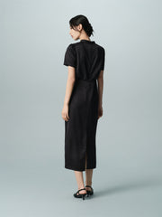 Women's  Chinese-Style Satin Jacquard Midi Dress