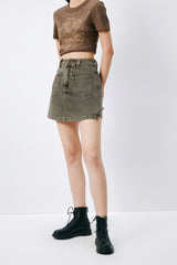 Women's High-Waisted A-Line Wide-Leg Denim Shorts
