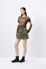 Women's High-Waisted A-Line Wide-Leg Denim Shorts