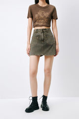 Women's High-Waisted A-Line Wide-Leg Denim Shorts