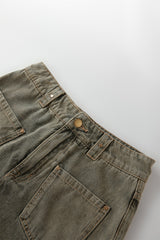 Women's High-Waisted A-Line Wide-Leg Denim Shorts
