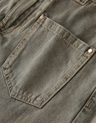 Women's High-Waisted A-Line Wide-Leg Denim Shorts