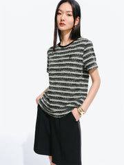 Women's Tweed-Style Textured T-Shirt