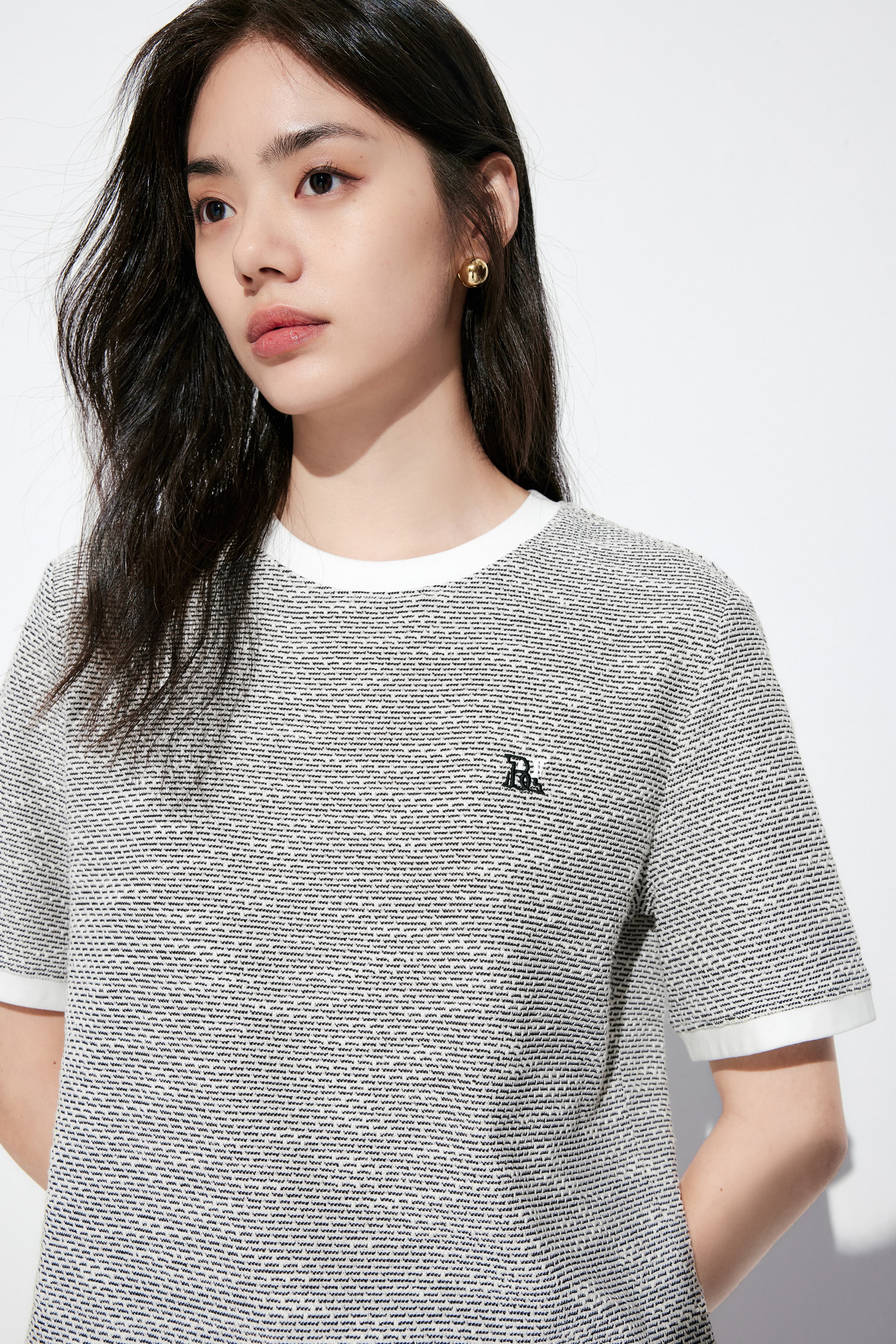 Women's Tweed-Style Textured T-Shirt