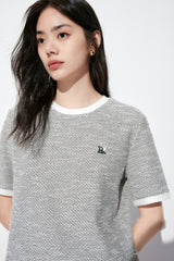 Women's Tweed-Style Textured T-Shirt