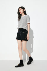 Women's Tweed-Style Textured T-Shirt