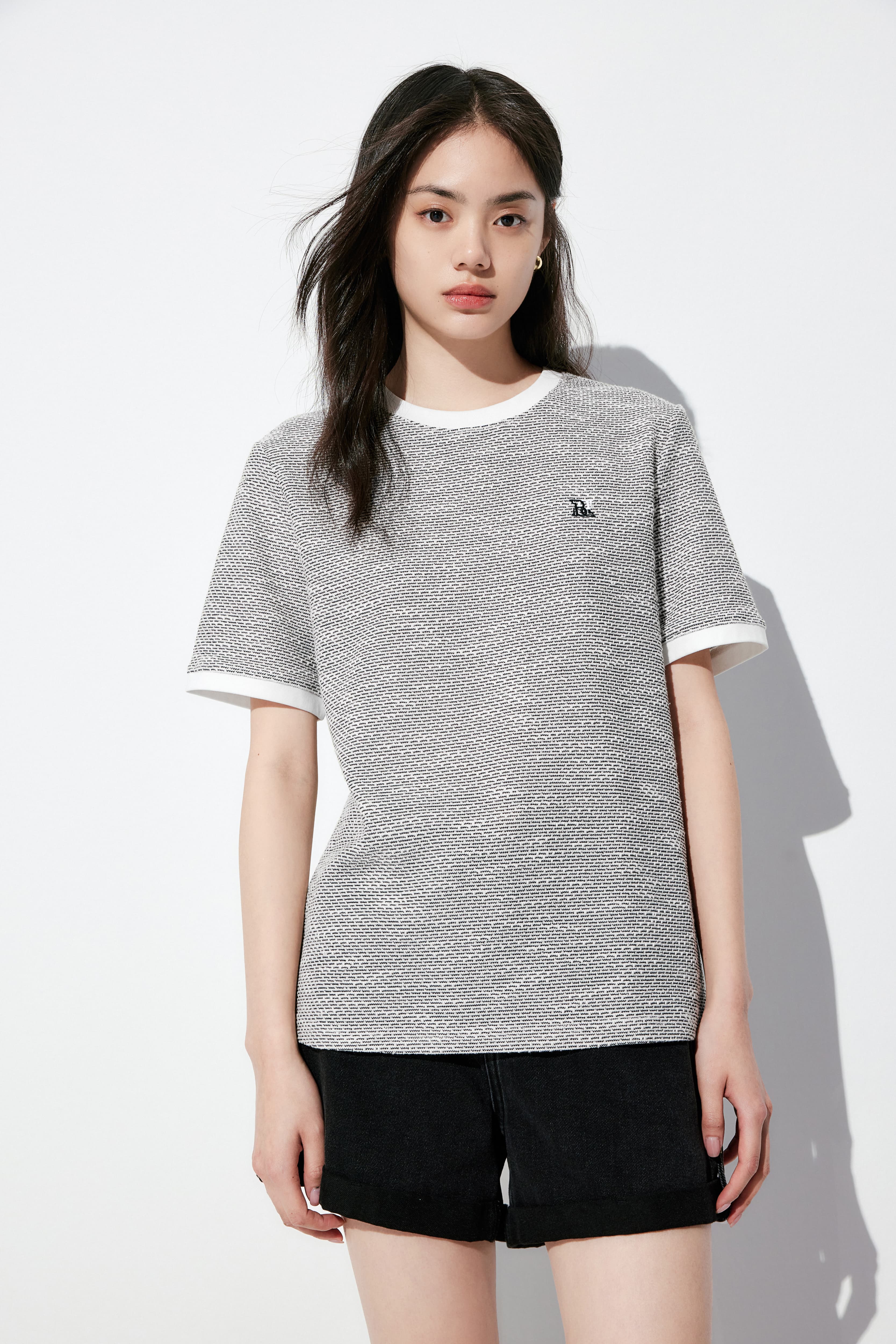 Women's Tweed-Style Textured T-Shirt