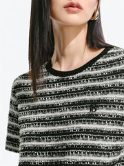 Women's Tweed-Style Textured T-Shirt