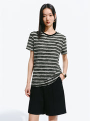 Women's Tweed-Style Textured T-Shirt