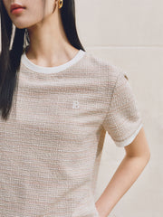 Women's Tweed-Style Textured T-Shirt