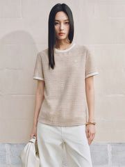 Women's Tweed-Style Textured T-Shirt