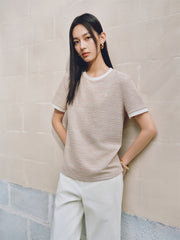 Women's Tweed-Style Textured T-Shirt