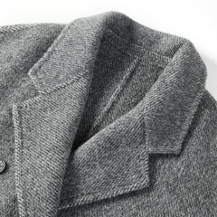 Women's Gray Straight Wool Coat