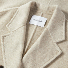 Women's Khaki Double-Breasted Wool Coat