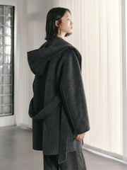 Women's Double-Face Wool Robe Cape Coat