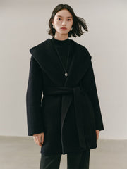 Women's Double-Face Wool Robe Cape Coat