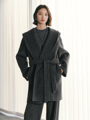 Women's Double-Face Wool Robe Cape Coat