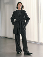 Women's Double-Face Wool Robe Cape Coat
