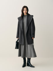 Women's Double-Face Wool Robe Cape Coat