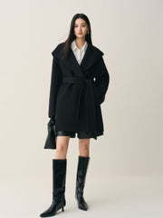 Women's Double-Face Wool Robe Cape Coat
