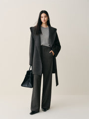 Women's Double-Face Wool Robe Cape Coat