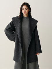 Women's Double-Face Wool Robe Cape Coat