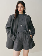 Women's Oversized Wool-Blend Suit Set