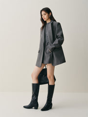 Women's Oversized Wool-Blend Suit Set