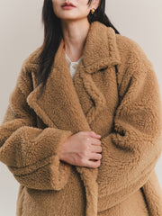 Women's Oversized Alpaca Textured Coat
