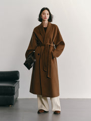 Women's Relaxed Notch-Lapel Double-Face Wool Coat