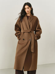 Women's Relaxed Notch-Lapel Double-Face Wool Coat