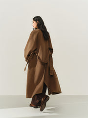 Women's Relaxed Notch-Lapel Double-Face Wool Coat