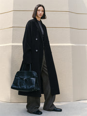 Women's Relaxed Notch-Lapel Double-Face Wool Coat