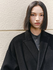 Women's Relaxed Notch-Lapel Double-Face Wool Coat