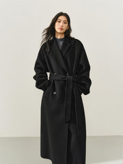 Women's Relaxed Notch-Lapel Double-Face Wool Coat