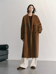 Women's Relaxed Notch-Lapel Double-Face Wool Coat