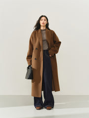 Women's Relaxed Notch-Lapel Double-Face Wool Coat