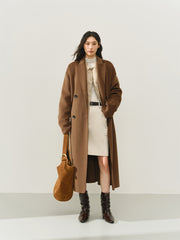 Women's Relaxed Notch-Lapel Double-Face Wool Coat