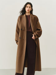 Women's Relaxed Notch-Lapel Double-Face Wool Coat