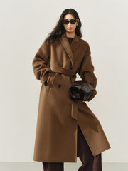 Women's Relaxed Notch-Lapel Double-Face Wool Coat