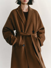Women's Relaxed Notch-Lapel Double-Face Wool Coat