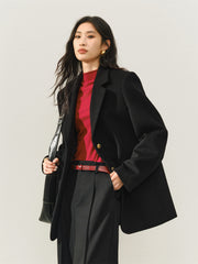 Women's Wool-Blend Tailored Long Coat