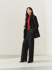 Women's Wool-Blend Tailored Long Coat
