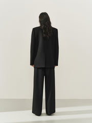 Women's Wool-Blend Tailored Long Coat