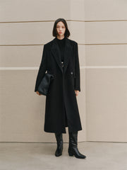 Women's Wool-Blend Tailored Long Coat