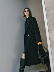 Women's Wool-Blend Tailored Long Coat